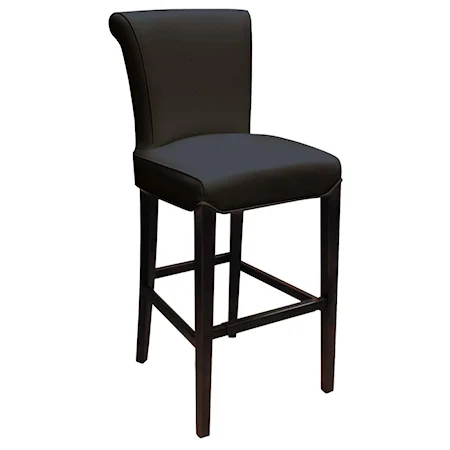 Brown Upholstered Bar Stool